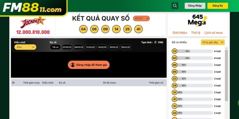 Xổ Số 2 Loại hình Xổ Số MEGA 6/45
